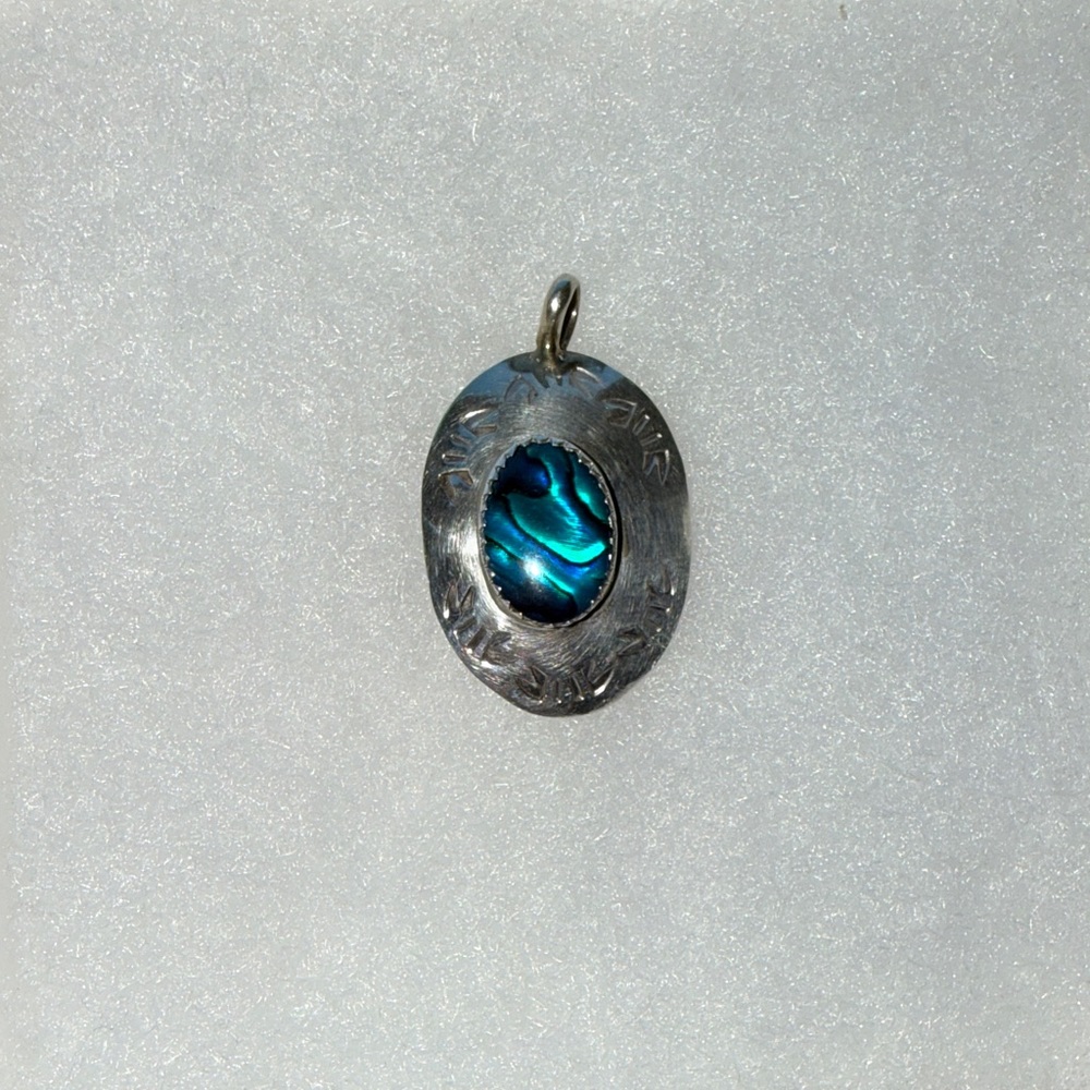 Sterling Pendant with Blue Stone